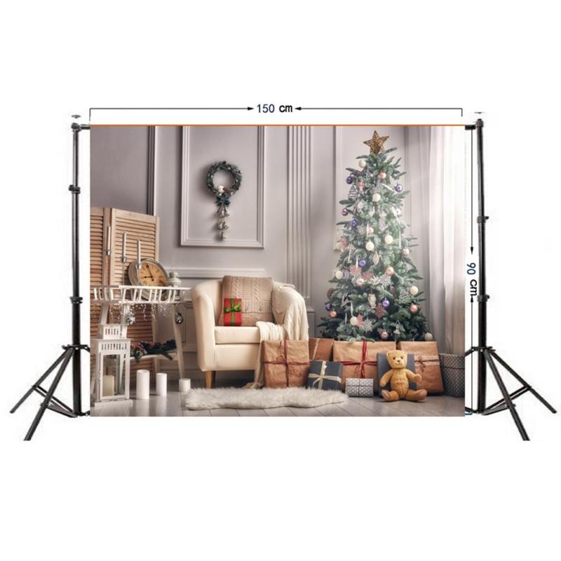0.9 x 1.5m kerstachtergronddoek, fotodoek, realistisch/cartoon feestfotostudiostof, decoratie-accessoires