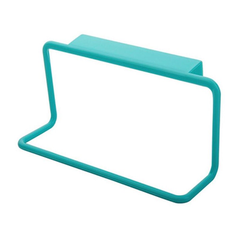 Cabinet Door Single-bar Towel Holder Plastic Non-marking Rack Towel Bar Multi-purpose Sundries Hanging Storage Finishing Rack: blue