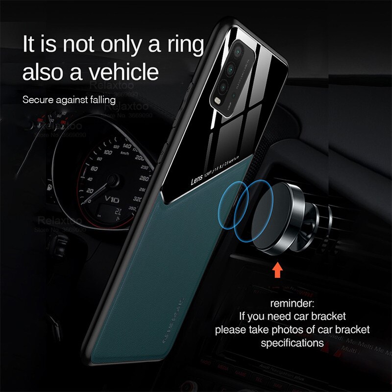 Leer Texure Auto Magnetische Houder Telefoon Covers Voor Redmi 9 T 9 T Readmi 9 T T9 Redmi 9 T 6.53 &#39;&#39;Case Hard Pc Back Shell Coque