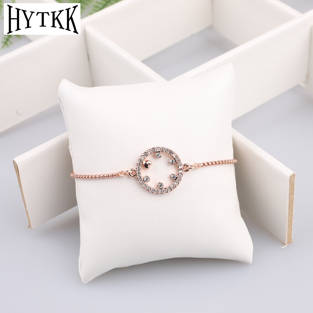 Pulsera de amor/árbol de la suerte chapada en oro rosa verdadero diamante de imitación pulsera ajustable de la suerte de la joyería para las mujeres