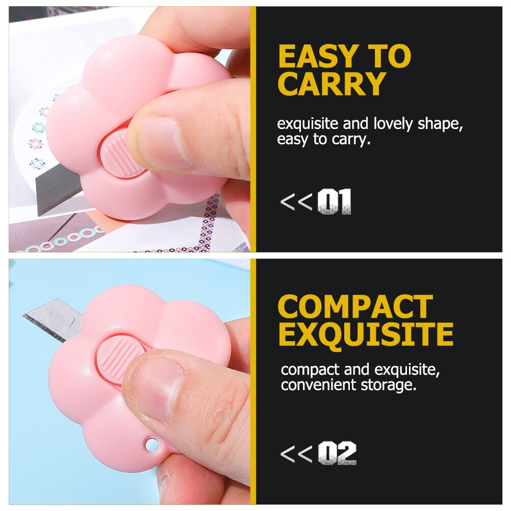 5Pcs Mini Cutters Telescopische Utility Cutters Briefopeners Met Sleutelhanger Gat