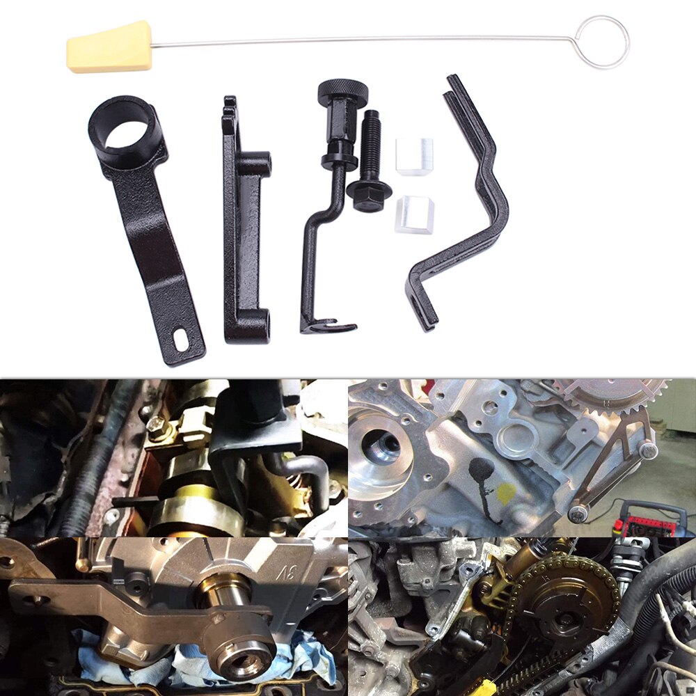 Car Accessior Valve Spring Compressor Cam Phaser Holding Tool for Ford 4.6L 5.4L 3V Engine Timing Tool Set Black RS-EM1020