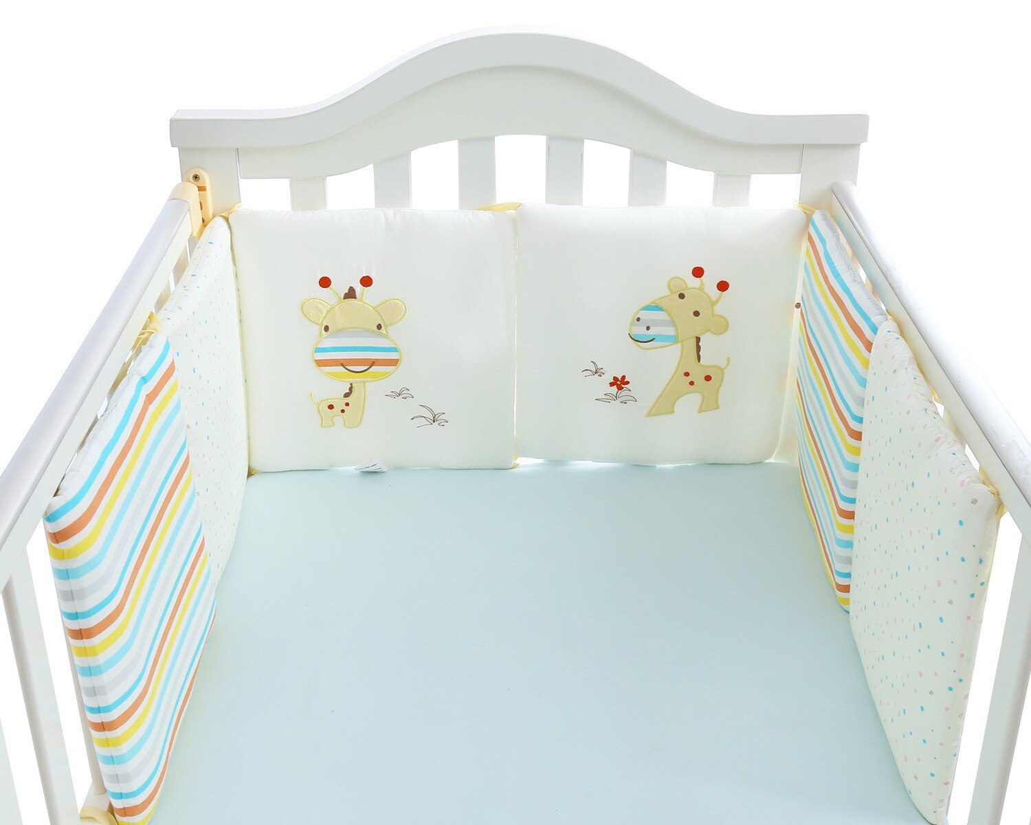 Paraurti bambino Cuscino Del Bambino Presepe Paraurti Cotone Organico Presepe Pad Paraurti Cuscino Della Ragazza del Ragazzo Scuola Materna Culla Camera Da Letto Del Bambino Set Bambino Del Bambino Letto set: giraffe