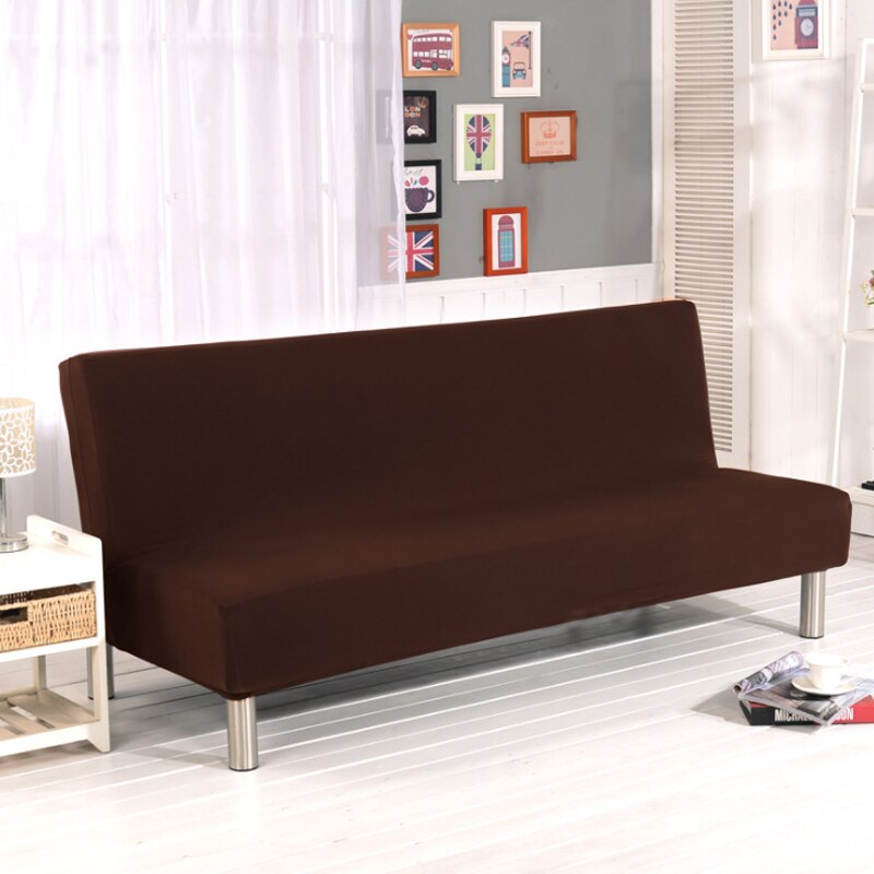 All-inclusive Sofa Cover without Armrest Folding Stretch Sofa Bed Covers For Living Room Universal Elastic Couch Cover 160-190cm: Coffee
