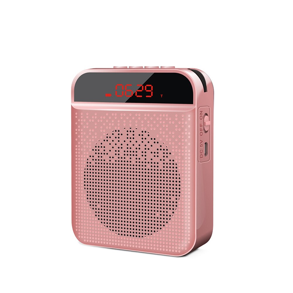 Ultralight For Teachers Megaphone With Microphone Personal Speaker Training Teaching Portable Bluetooth Voice Amplifier Meeting: Rose Gold