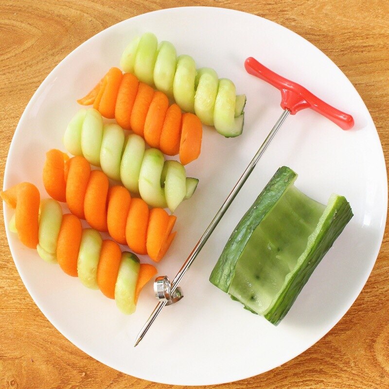 Stainless Salad Tool Vegetable Spiral Modeling Knife Potato Carrot Cucumber Salad Chopper Salad Dish Decoration Tool