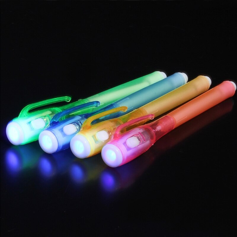 Invisible Ink Pen Built in UV Light Secret Message Tool Set K9FC
