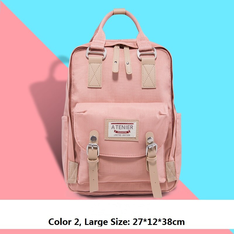 Mädchen-Rucksack aus Segeltuch mit Krapfen-motiv, schülerinnen-Rucksack in bonbonfarben, wasserdicht, schulrucksack, freizeit-reiserucksack, mochila feminina: Große 4