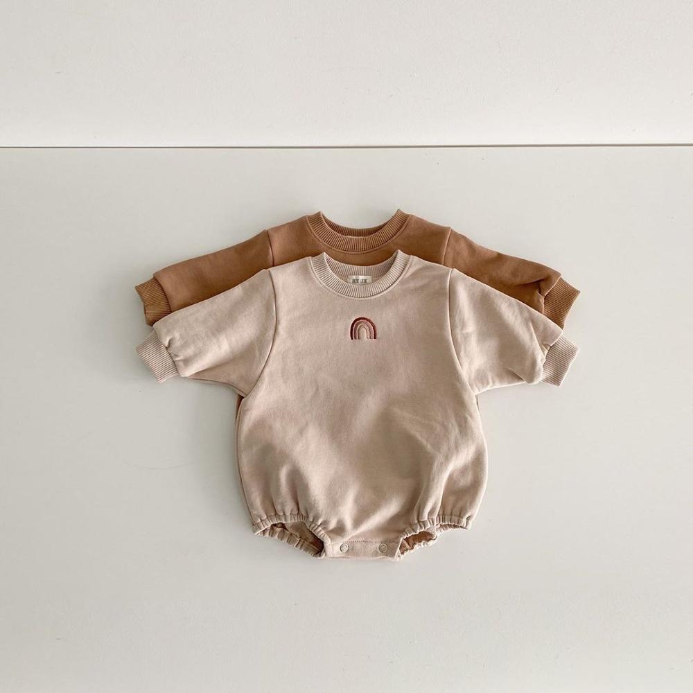 MILANCEL 2020 vestiti del bambino arcobaleno ricamo tuta del bambino o del collo del bambino dei ragazzi di un pezzo lungo del manicotto del bambino tutina