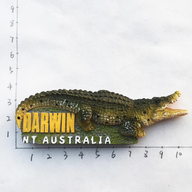 Australia Northern Territory Darwin Crocodile Park Tourist Souvenir Magnetic Fridge Magnet