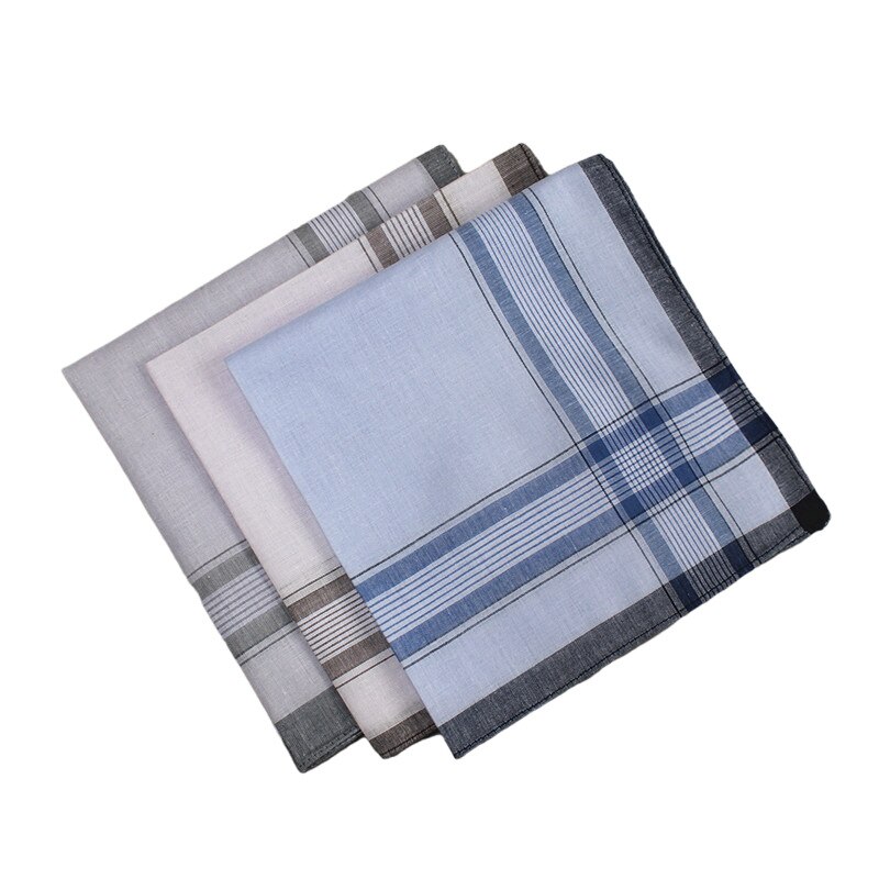 12Pcs Classic Vintage Plaid Stripe Handkerchief Hanky Men Pocket Squares Cotton Business Casual Chest Towel Hankies Scarves