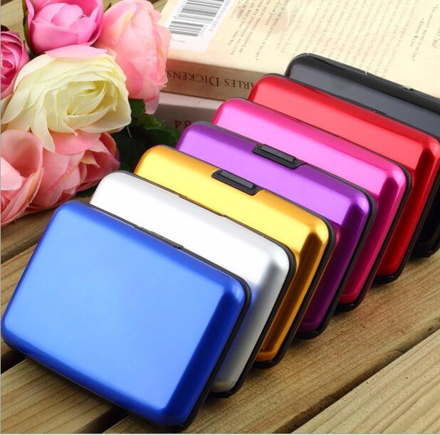 metal aluminium credit card holder pocket id card holder case wallet box antimagnetic waterproof aluminum card holder