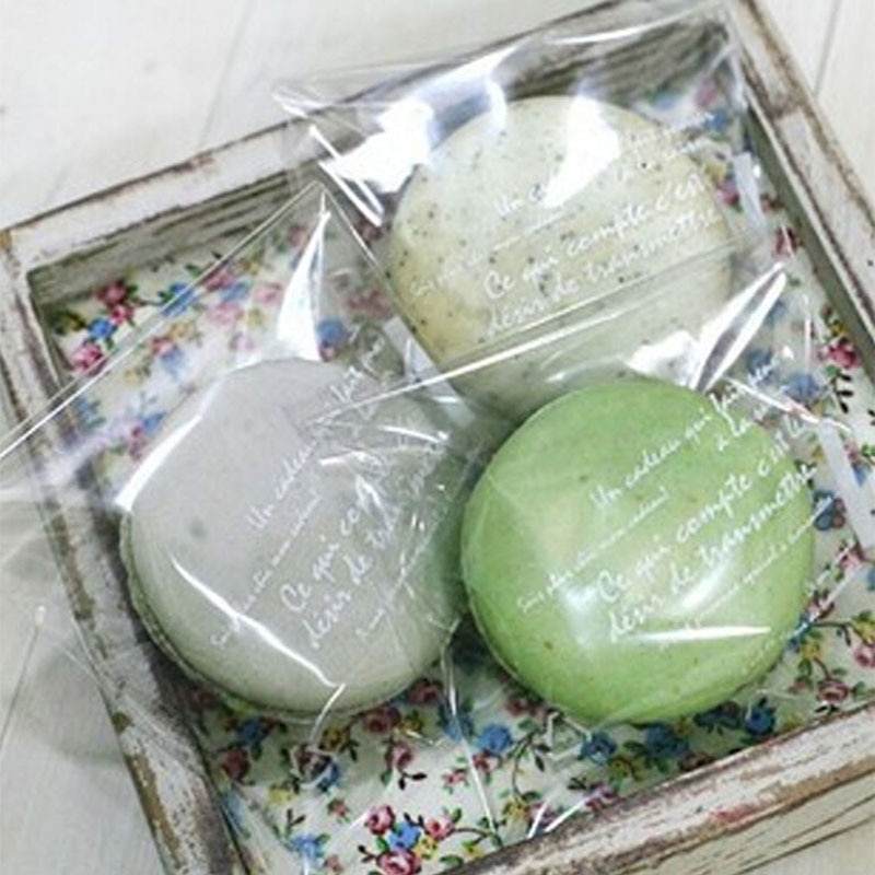 100 Stks/pak Clear Macaron Zak Zelfklevend Seal Cookie Bag Voor Bakkerij Snoep Chocolade Verpakking Zakken