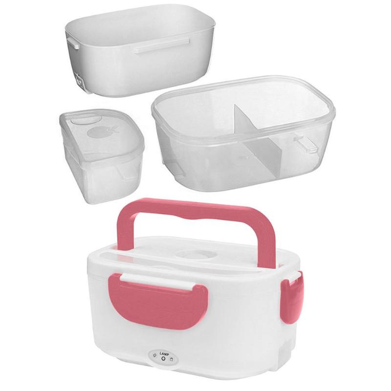 Fiambrera portátil de 110V con calefacción eléctrica, caja de comida, contenedor, calentador de alimentos para el hogar, coche, fiambrera para escuela, caja de almacenamiento, vajilla,