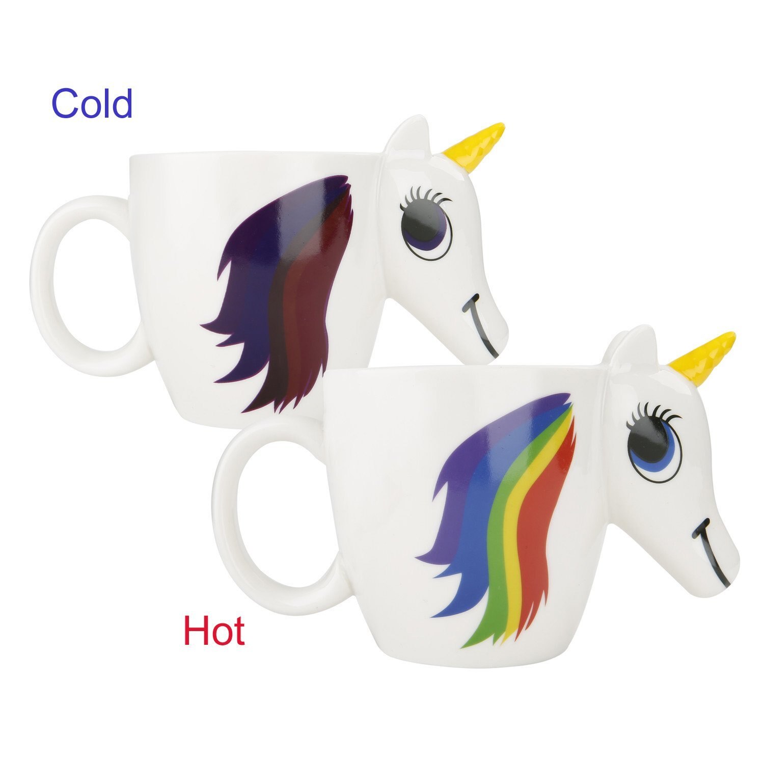 Cartoon Eenhoorn Mok Keramische Kleur Veranderende Cup Originele 3D Warmtegevoelige Magic Koffie Mokken Eenhoorn Verkleuring Cups