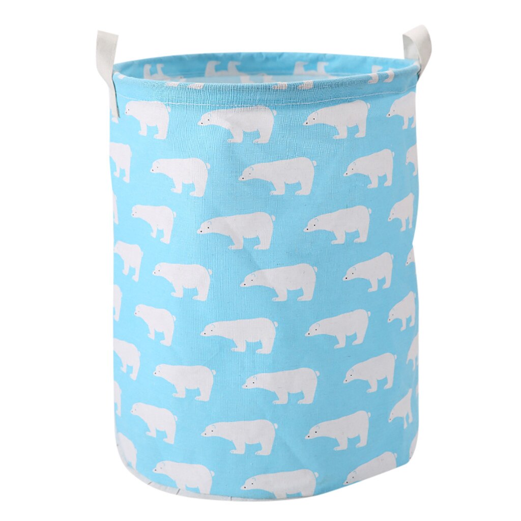 Printed Household Foldable Toy Clothing Storage Bag Laundry Basket Home Sundries Storage Barrel Laundry Baskets Boxs: H