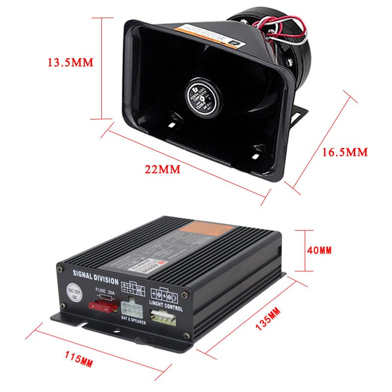 200w 9 lyd bil sirene højttaler lastbil advarsel alarm politi sirene nød elektronisk horn pa mikrofon system trådløs fjernbetjening