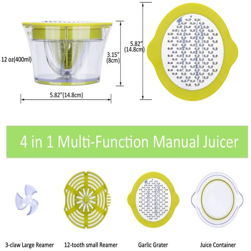 Exprimidor Manual de acero inoxidable, exprimidor de naranja y limón, electrodomésticos multifuncionales, batidora portátil para verduras y frutas