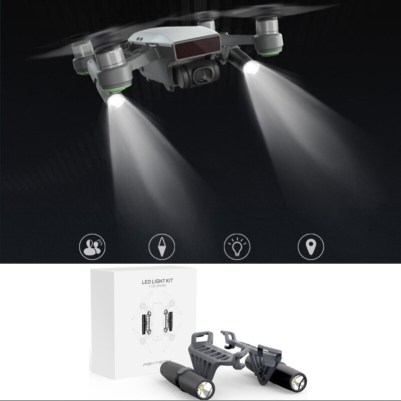 Pgytech natflyvning led lysbelysning til dji gnisttilbehør gnist drone bærbart tilbehør