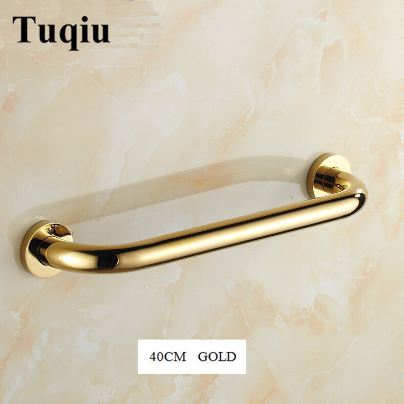 30-50cm guld/roséguld/krom mässing badrumsbadkar ledstång säkerhetshandtag för äldre badrumshandtag armstöd handstång: 40cm guld