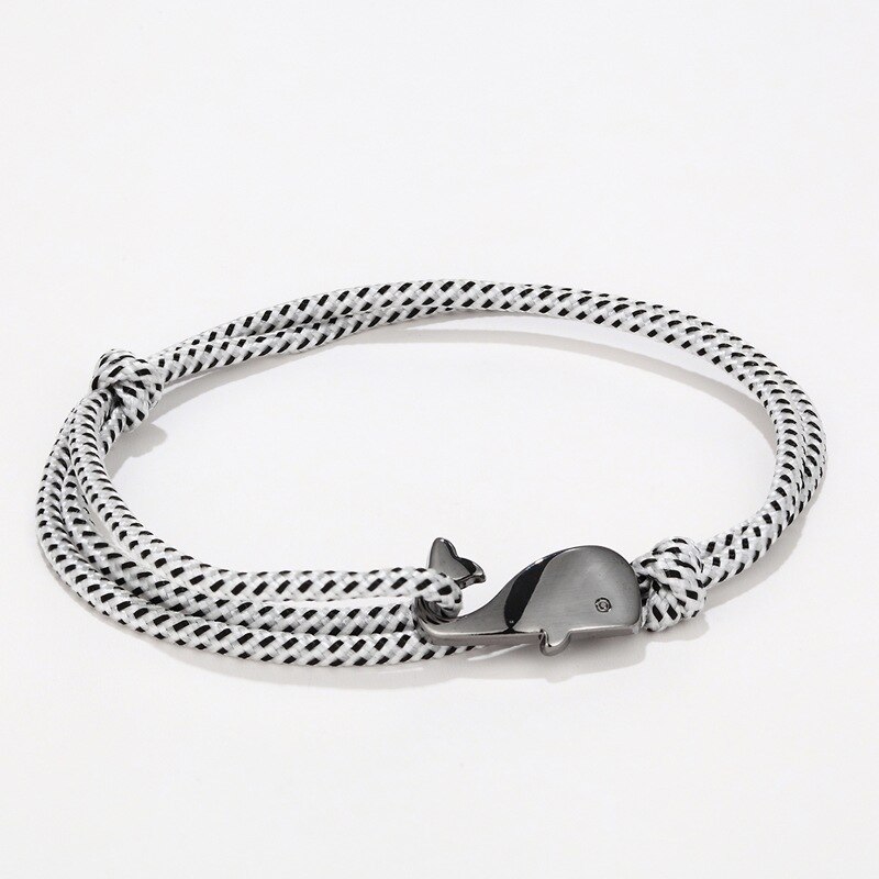 Boho Hand Braided Paracord Bracelet Charms Cute Marine life Whale Braclet For Men Women Multilayer Armband Jewelry Bileklik