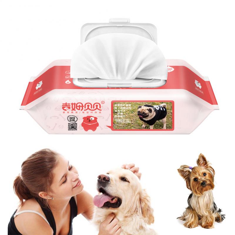 Toallitas hidratantes para limpieza de mascotas, higiene para perros, cachorros y gatos, con orejas y patas, 80 unidades: Default Title