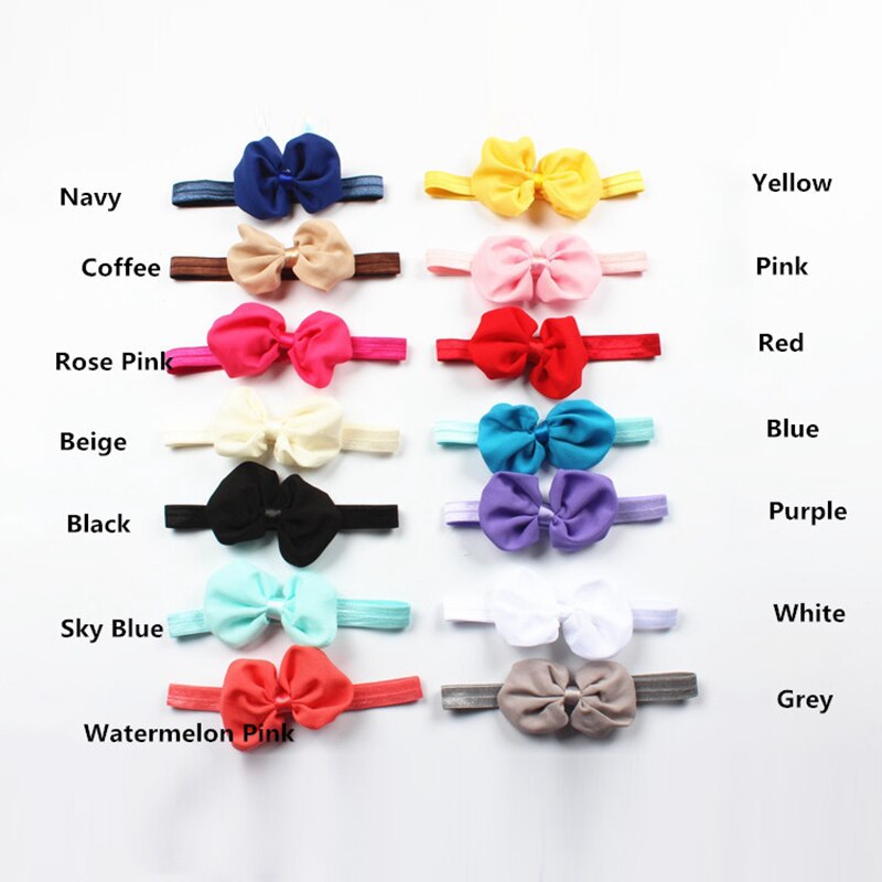 Neue 10 teile/los Verschiedene Farben Baby Mädchen Neugeborenen Chiffon Bowknot Stirnbänder Niedlich Haarbänder Headwear Baby Mädchen Sommer Muss
