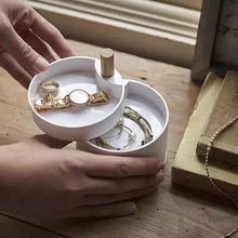 Wit Draaibare Opslag Lade voor Sieraden Trinket Ketting Armband Oorbel Slaapkamer Sleutelhouder Kaptafel Organizer