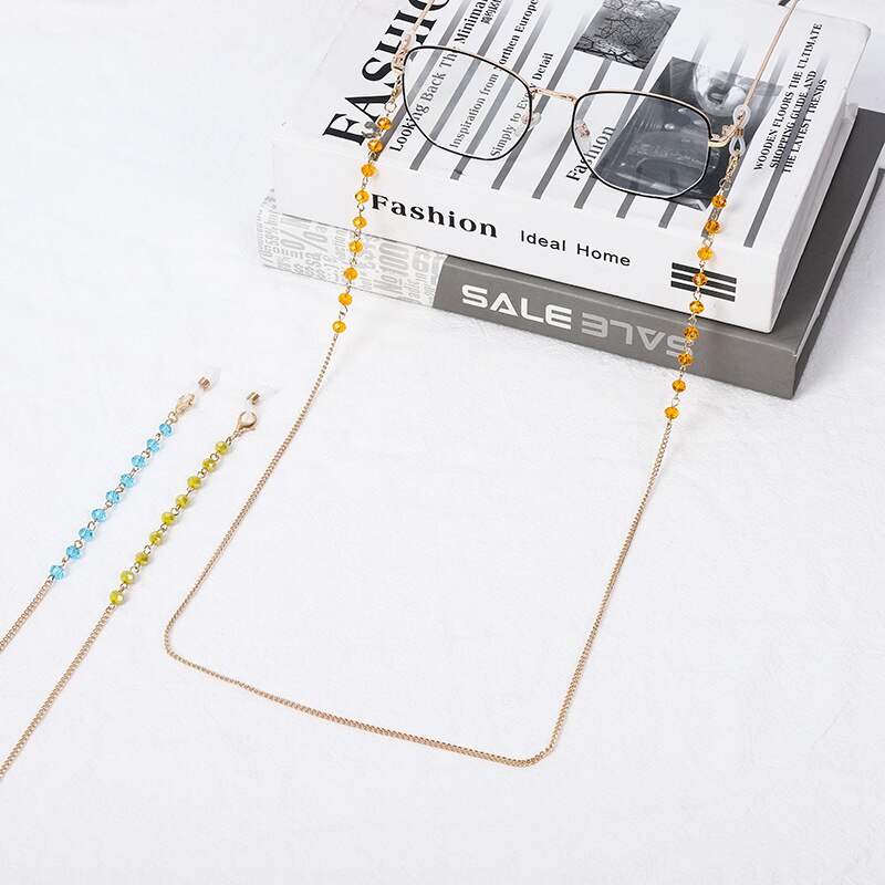 Crystal Beaded Glasses Chain Metal Sunglasses Lanyards Strap Cord Holder Eyeglasses Anti-lost Rope Eyewear Accessories