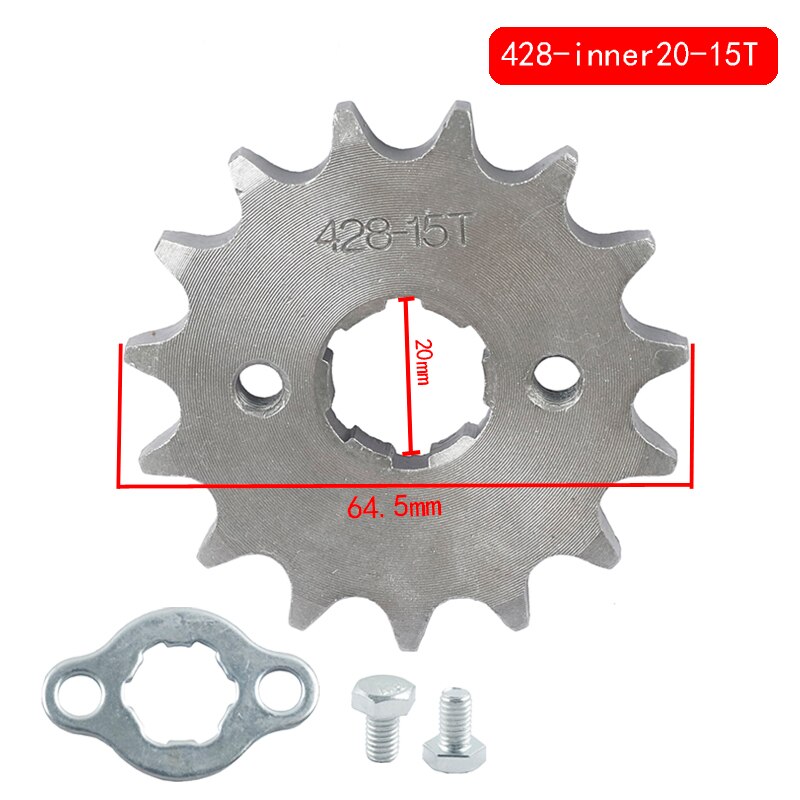 For Loncin Zongshen Lifan Shineray 150 200 250cc ATV Pitbike Motorcycle Moped Motocross Front Engine Sprocket 428# 20mm 10-19T: 15 T