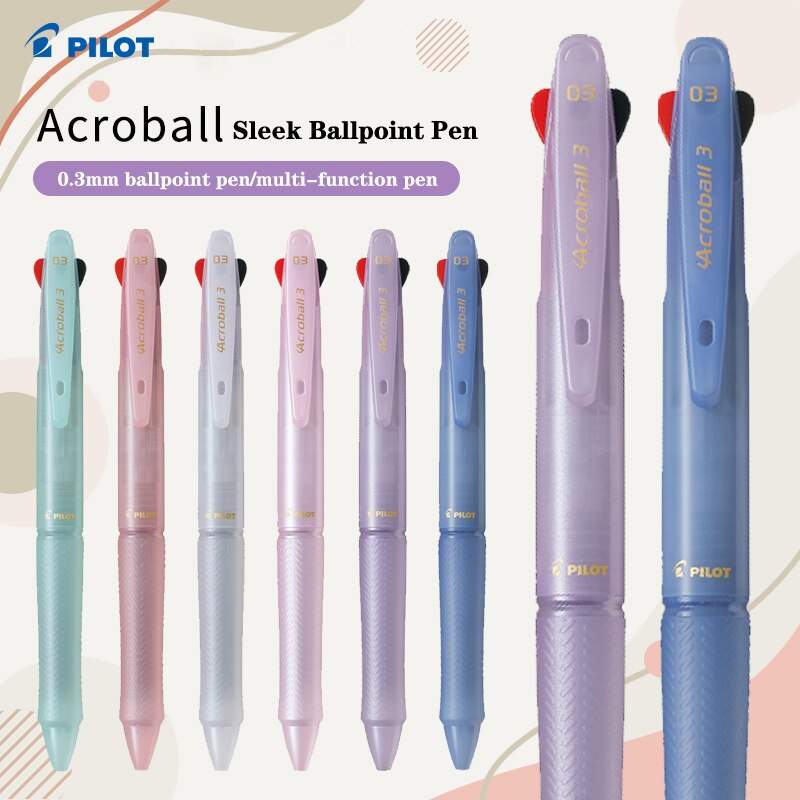 Limited Edition Japanese PILOT Ballpoint PenBKAB-40MF Multi-functional Dazzling Oil Pen Student Writing 0.3mm Three-color Pen