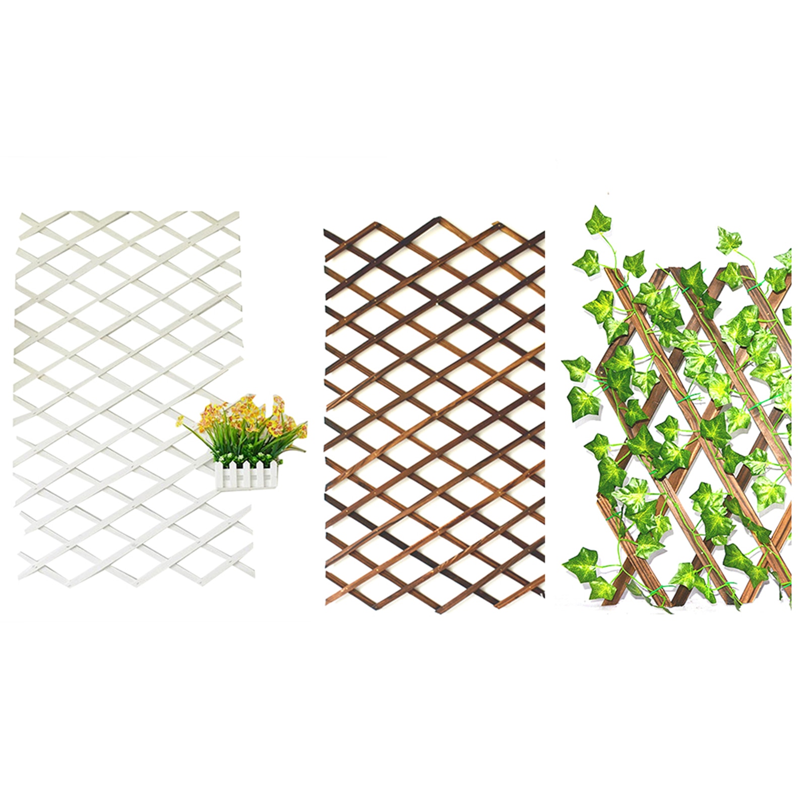 Extendable Instant Fence Outdoor Wooden Fence Garden Balcony Vine Frame Wedding Props Decoration