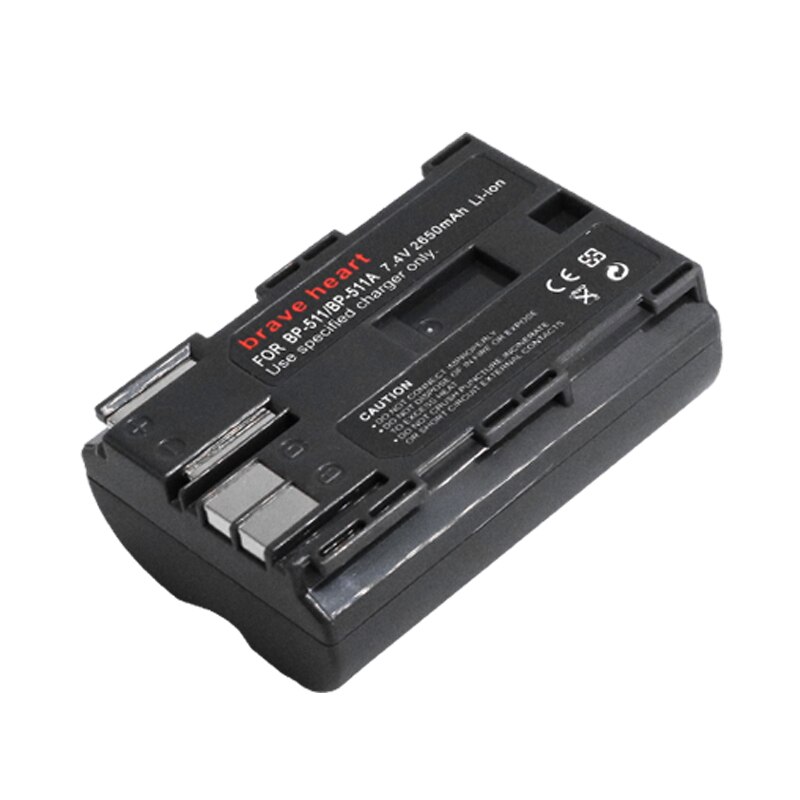 BP-511 BP-511A 2650mAh Camera Battery BP511 BP 511 For Canon EOS 40D 300D 5D 20D 30D 50D 10D D60 G6 BP 511A: 1battery