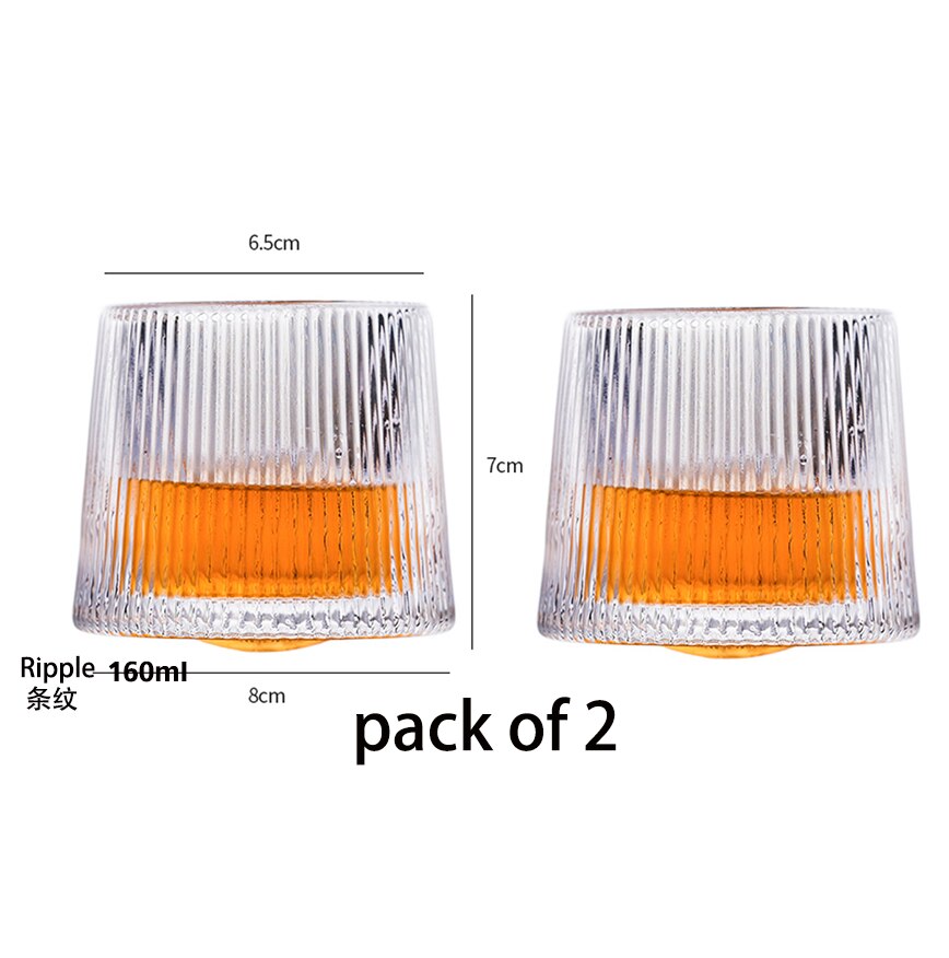 Ensemble de 2 verres à Whisky, verres à Scotch et à bordeaux,: Ripple pack of 2