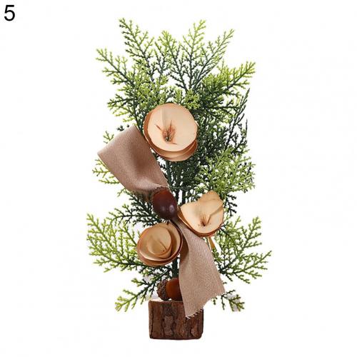 Delicate Wood Simulation Artificial Table Top Christmas Tree for Office: 5