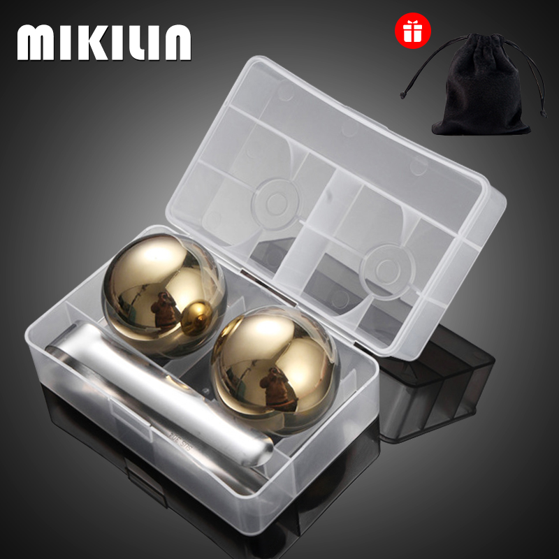 55mm Stainless Steel Ice Cubes Set Reusable Chilling Stones with Ice Tong Whiskey Cooler Wine Cooling Metal Ice Balls Bar Tools: Navy Blue