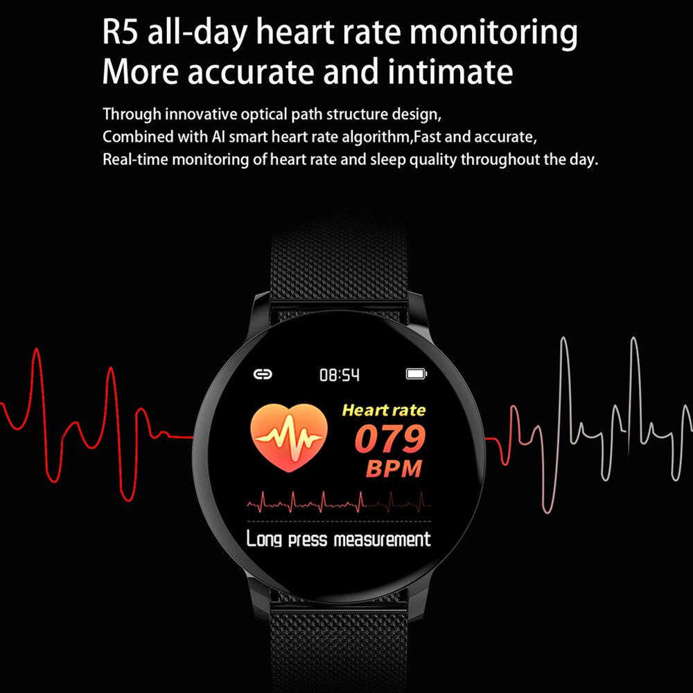 R5 Bluetooth montre intelligente hommes femmes fréquence cardiaque pression artérielle Fitness Tracker podomètre sport Smartwatch pour Apple IPhone Xiaomi