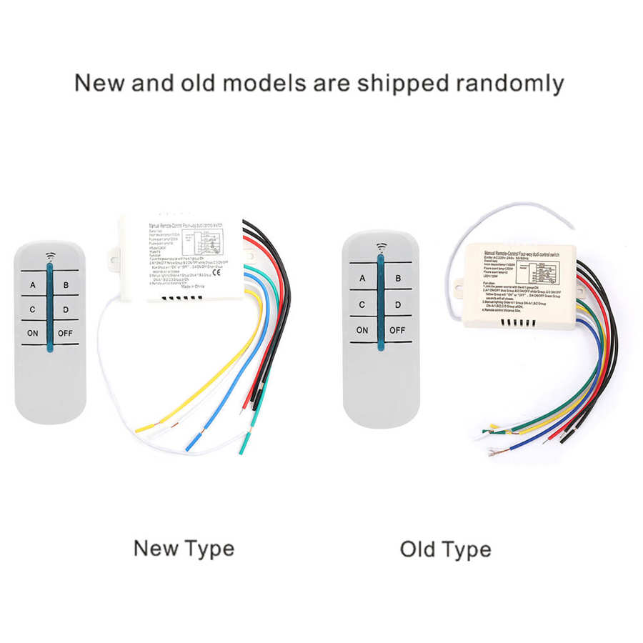 4 Ways ON/OFF 220V Digital Wireless Wall Light Receiver Transmitter Remote Control Switch YAM-804