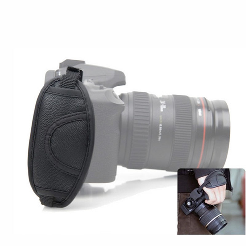 Faux Lederen Draagtas Handgreep Polsband Riem Tas Houder Voor Canon Nikon Sony Olympus Slr/Dslr Camera 'S
