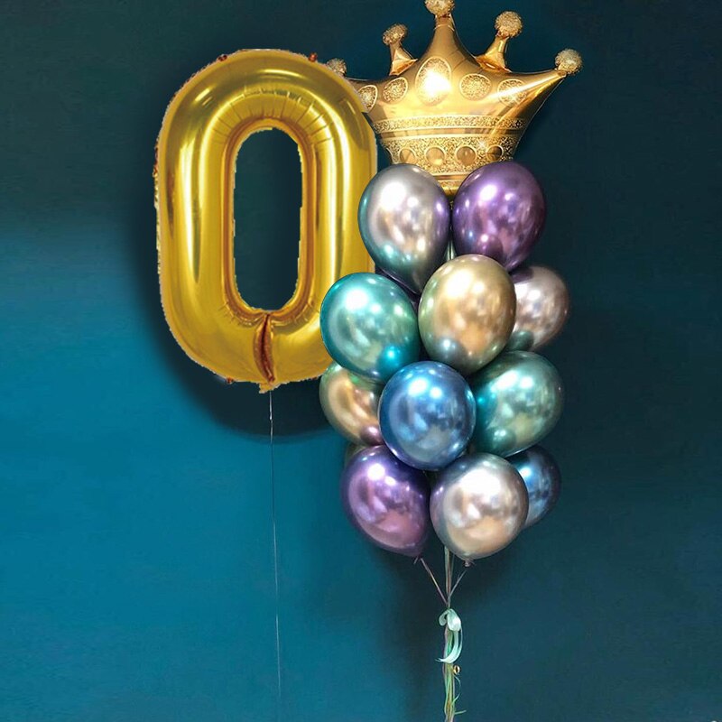 Ballons couronne en aluminium, décorations d'anniversaire pour fête d'anniversaire, chapeau de princesse et de dessin animé pour bébé: Number 0
