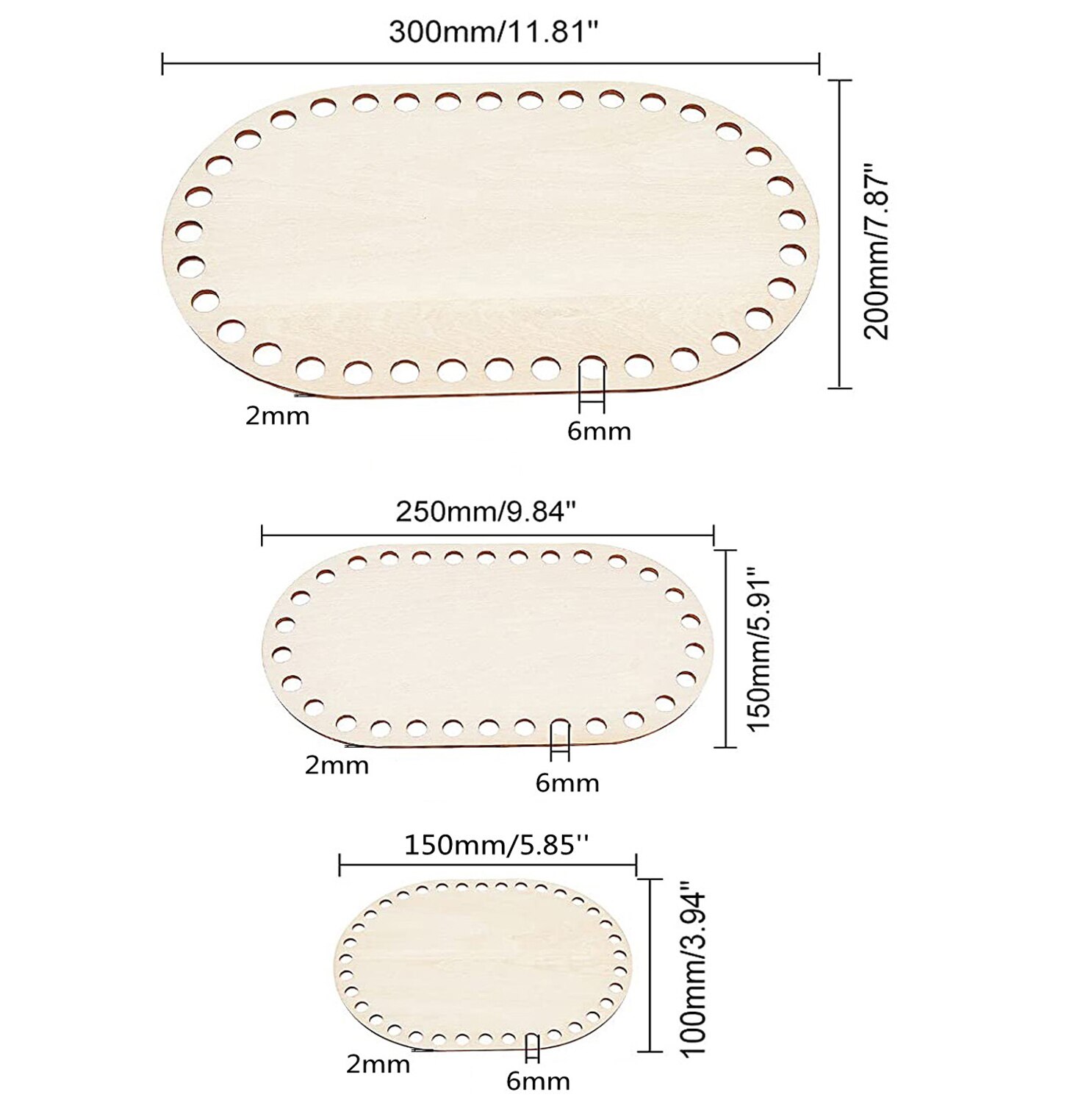 D & D 3 teile/satz Natürliche Holz Korb Unterseite Oval leer Solide Häkeln Korb Holz Basis für DIY Korb Weben liefert Handwerk Machen