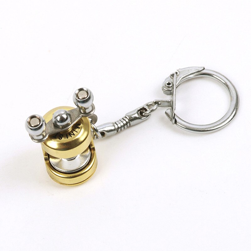 Phantasie & Fantasy Fisch Rad keychain Gold Farbe Fly Fisherman Spinning Angeln Reel Charactor Miniatur Schlüssel kette Mit Schlüssel Ring