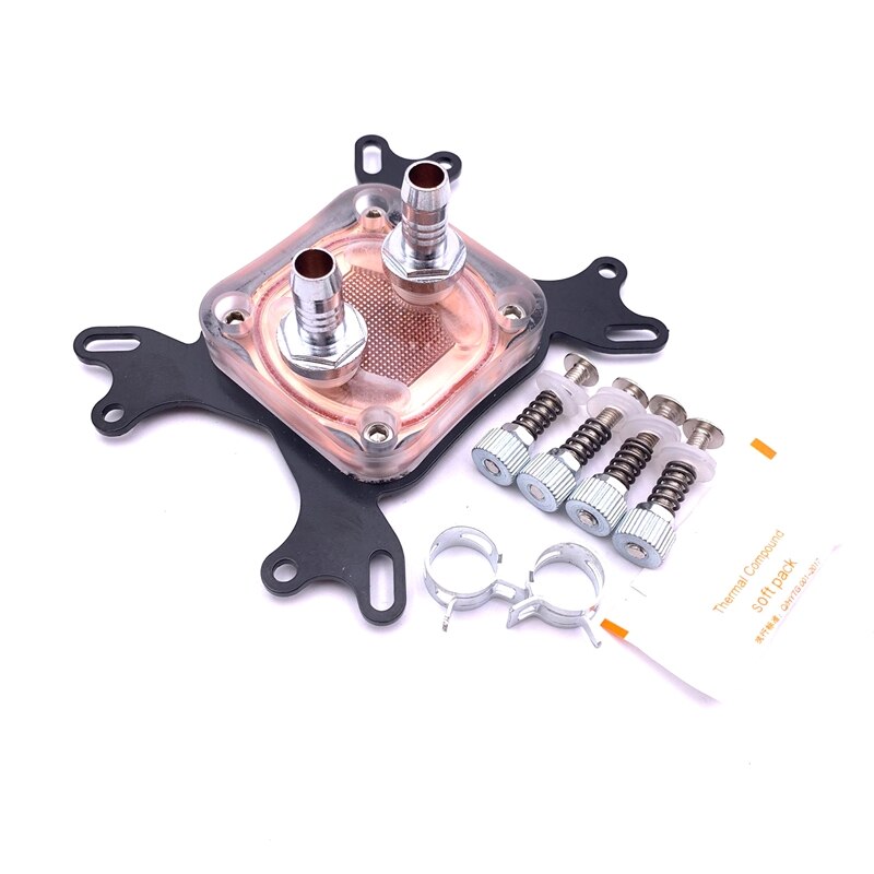 Computer CPU Water Cooler 50mm Transparent Cover Cooling Block for AMD PC Water Cooling