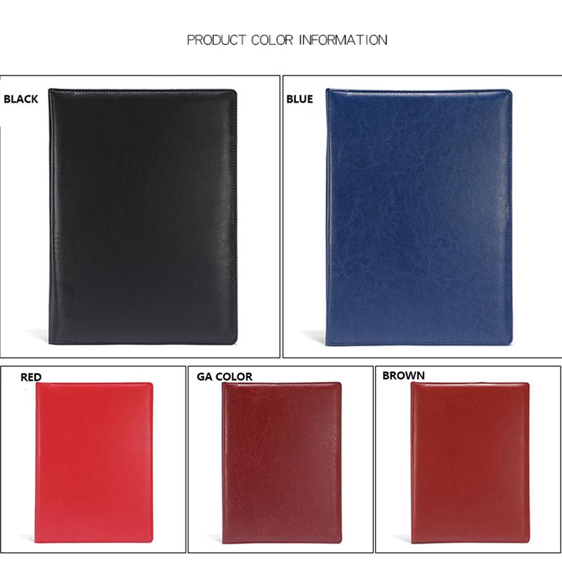 A4 PU Leather File Folder Multifunction Office Supplies Organizer Manager Document Pads Briefcase Padfolio Bags (Excluding Pen)