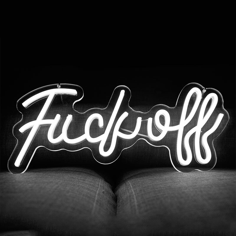 Led fuck off bogstav neonskilt lys super fede ord sjov neon lampe vægophæng akryl natlys bar kontor fest