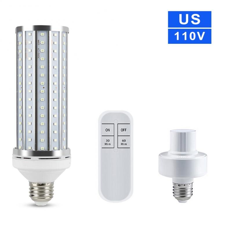 60W LED Germicidal UVC Lamp E27 Ultraviolet UV Lights Corn Bulb Disinfection Lamp Sterilization LED Lights Lampada uv Germicida: 110V white