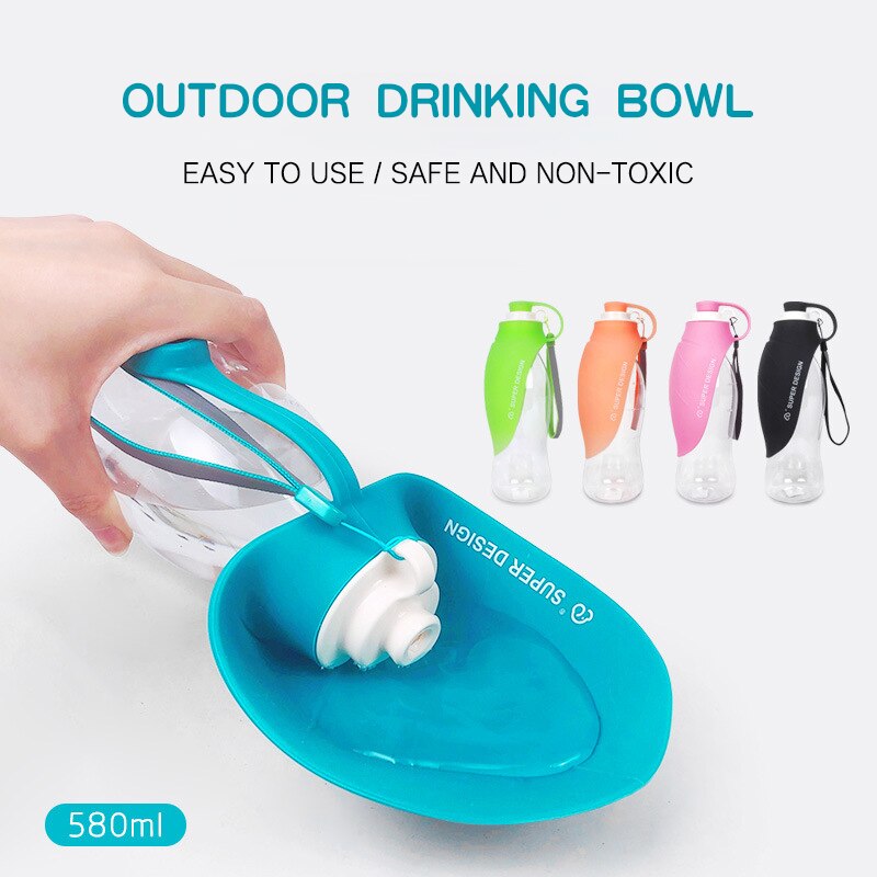 Botella de agua deportiva de silicona para perro, tazón portátil de viaje para cachorro, gato, dispensador de agua para mascotas al aire libre, accesorios para perros