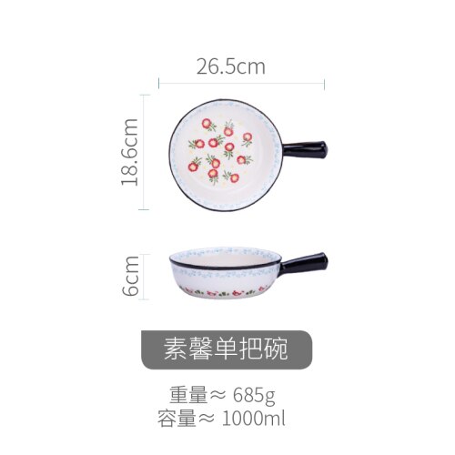 hand-painted ceramic baking bowl salad bowl soup bowl breakfast bowl microwave oven cheese baked rice wy121704: F