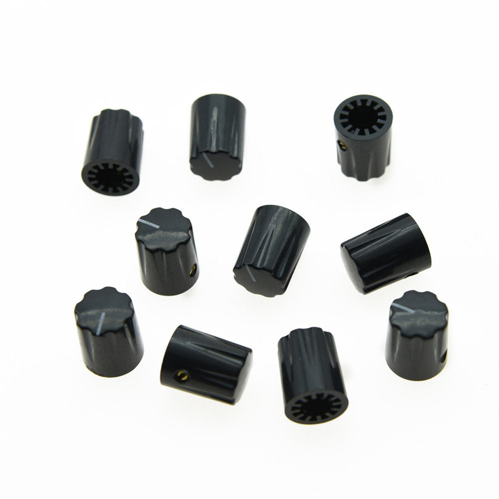Zwart 10x Guitar Amp Effect Pedaal Knoppen 1/4 &quot;Davies 1900H Stijl Knop Set Schroef Verschillende Kleur: Black