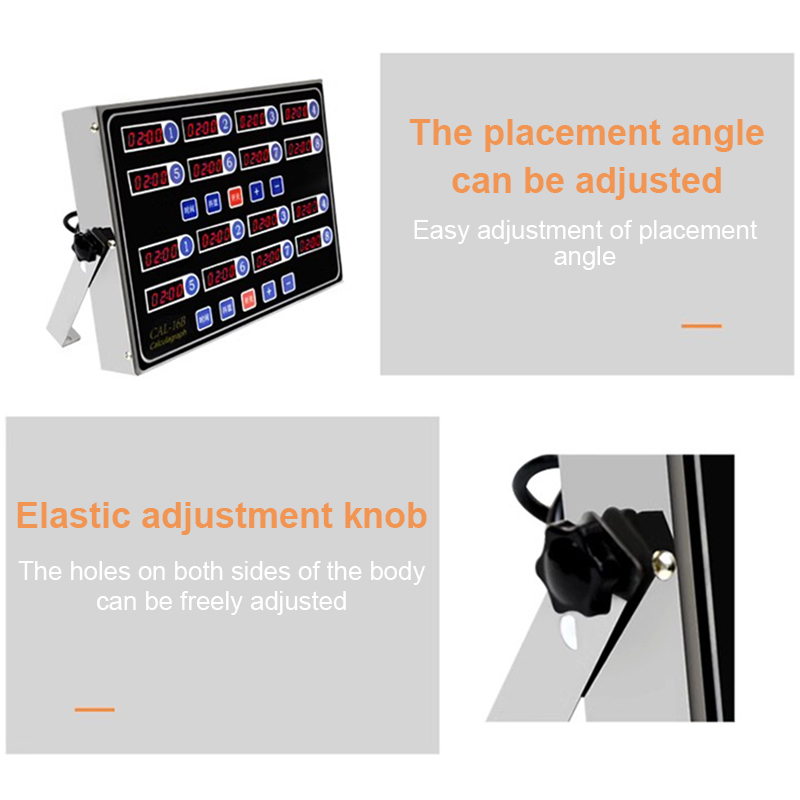 Kitchen Bakery Timer 16 Channel Key Shaking Reminder Fryer Loud Digital Timing Alarm Magnetic Clock Count Up Countdown Stopwatch